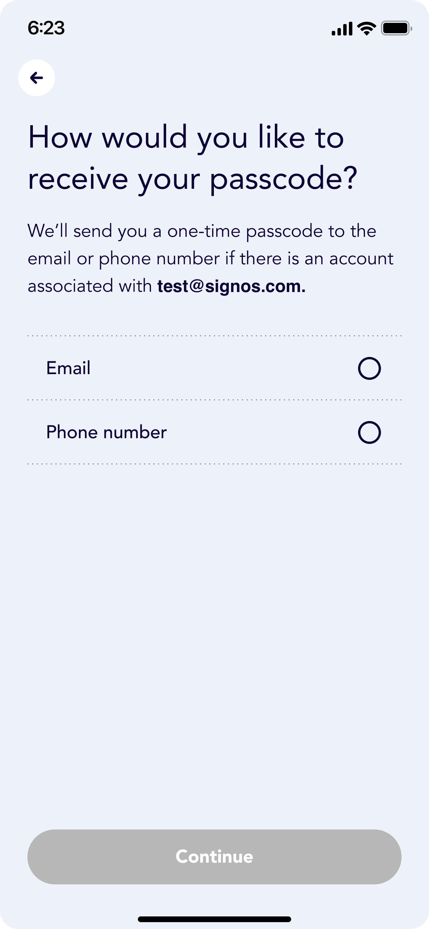 Login - Email - Passcode Method Selection - Default.png